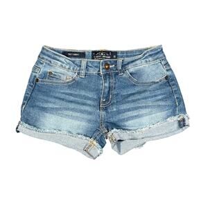 Lucky Brand Riley Shorts Size 10 Youth Girls Denim Cuffed Distressed 24” Waist